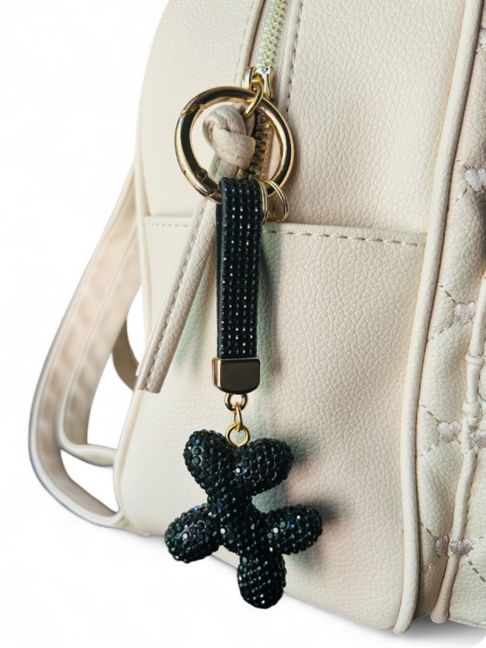 🖤 Crystal Rhinestone Encrusted Balloon Dog Keychain Charm NWT🎈